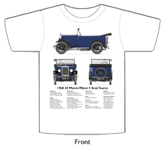Morris Minor 4 Seat Tourer 1928-34 T-shirt Front